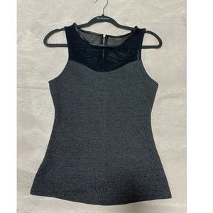 Express Mesh & Leather Sexy Sleeveless Top